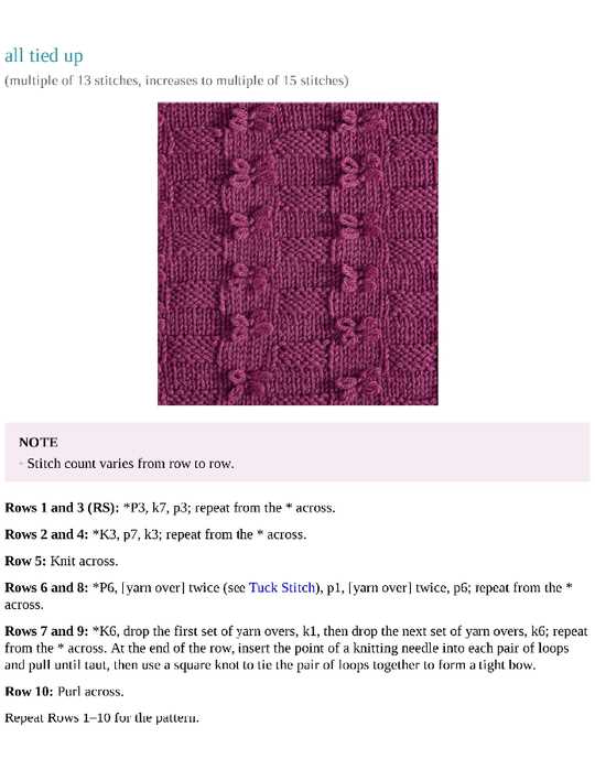 The knit stitch pattern handbook