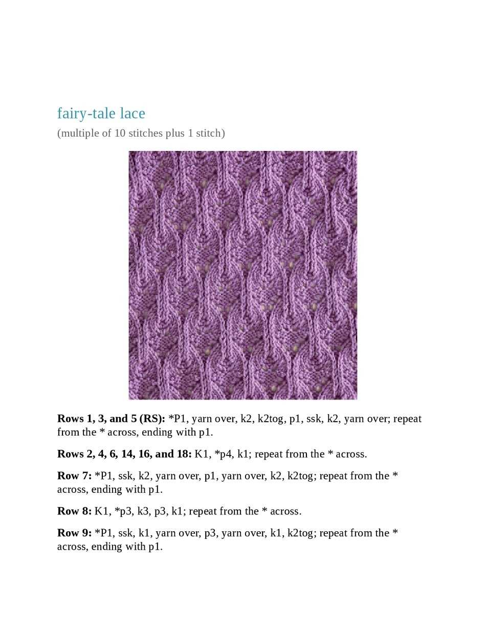 The knit stitch pattern handbook