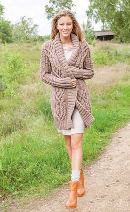 Chunky knit coat pattern