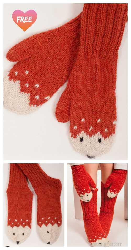 Fox mittens knitting pattern free