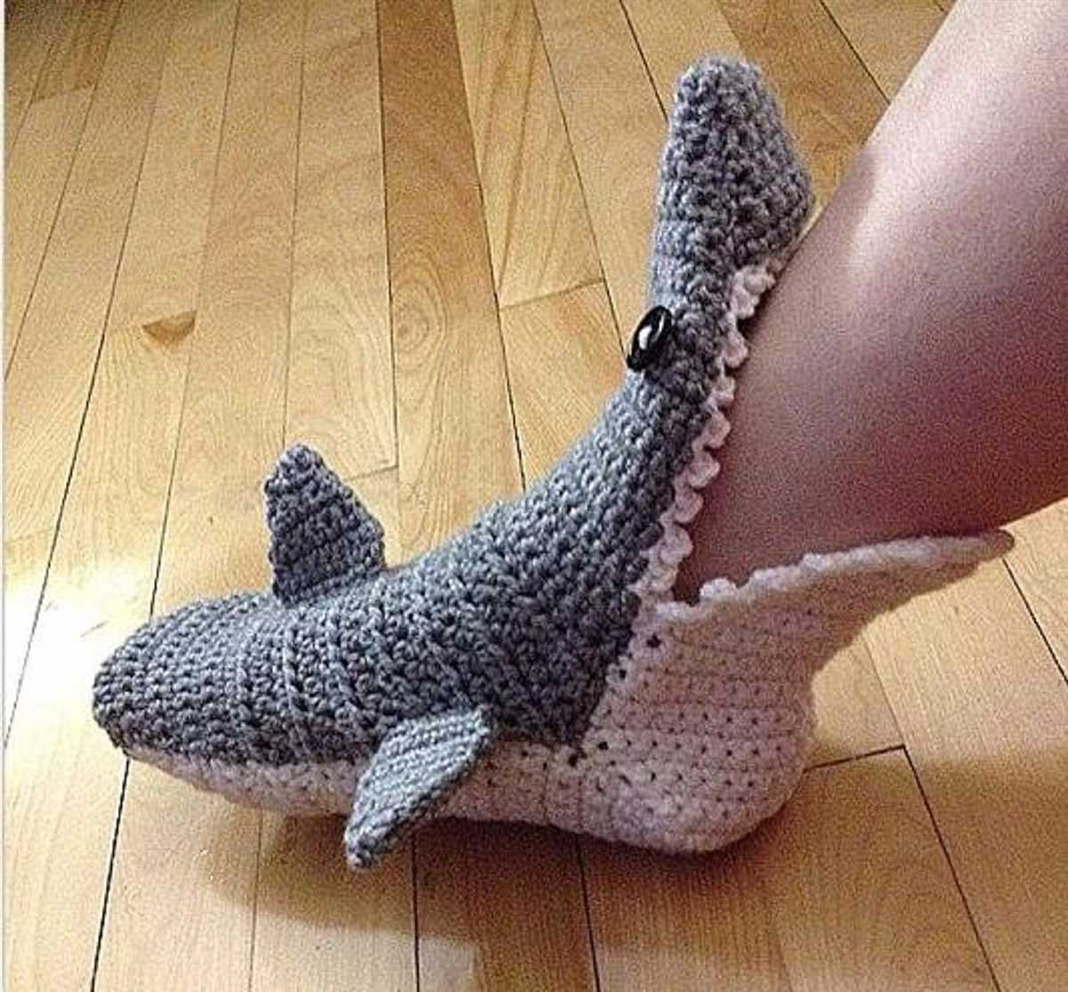 Knitted shark slippers free pattern