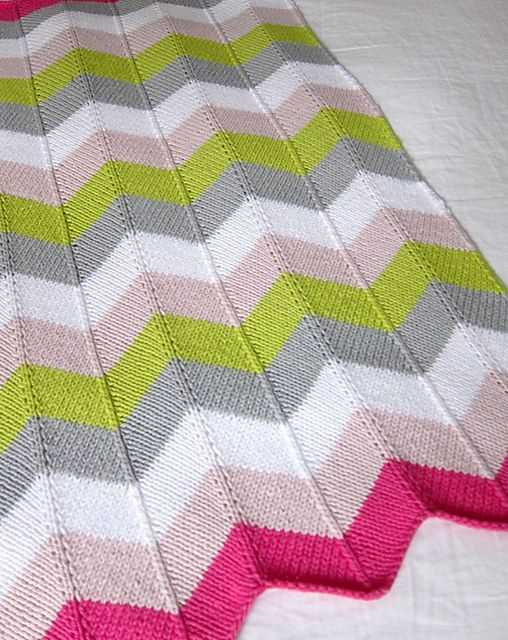 Knitting pattern for chevron blanket