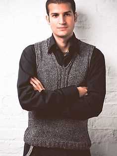 Free knitting pattern v neck vest men's
