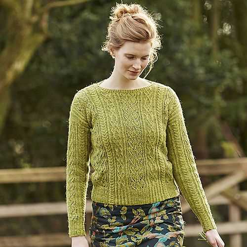 Twist front sweater knitting pattern