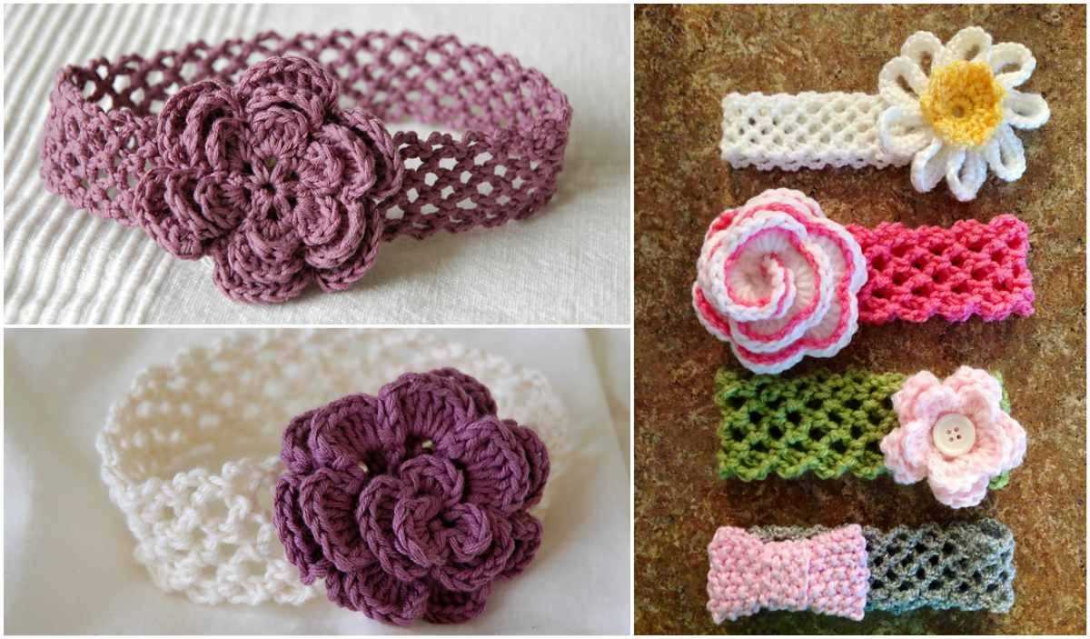 Free knit headband pattern with flower