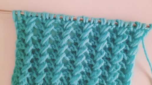 Two row lace pattern knitting