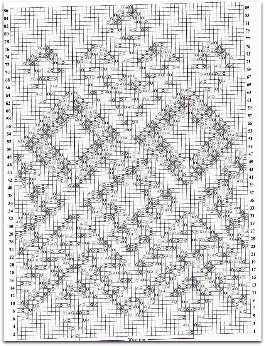 Two row lace pattern knitting