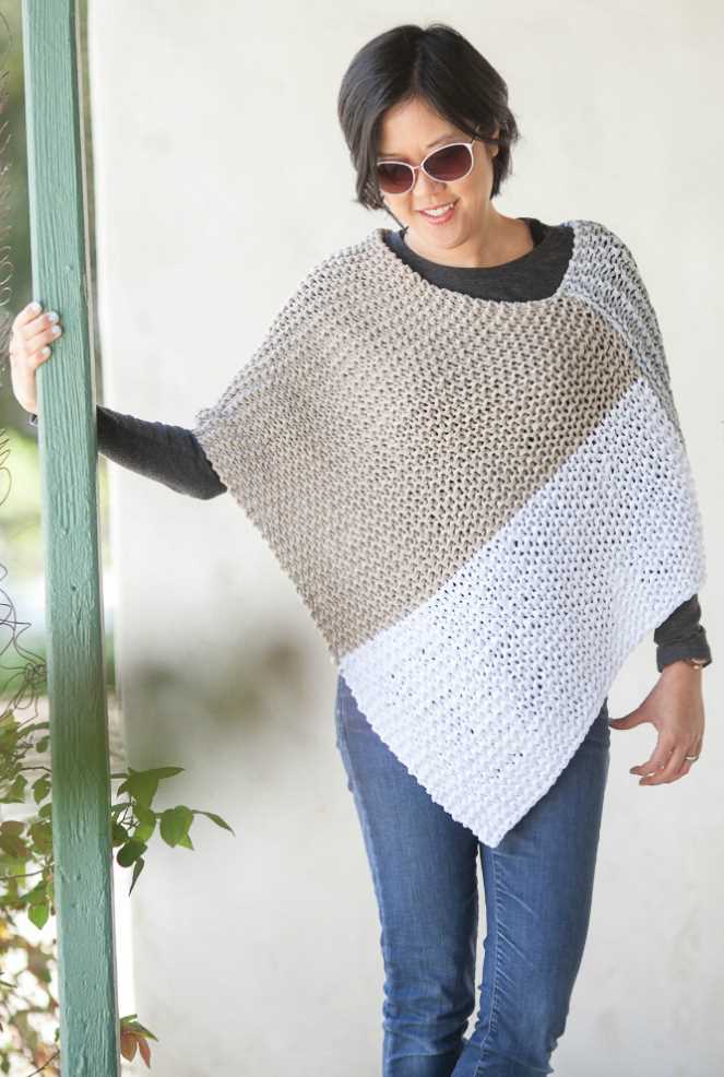 Two rectangle poncho knitting pattern