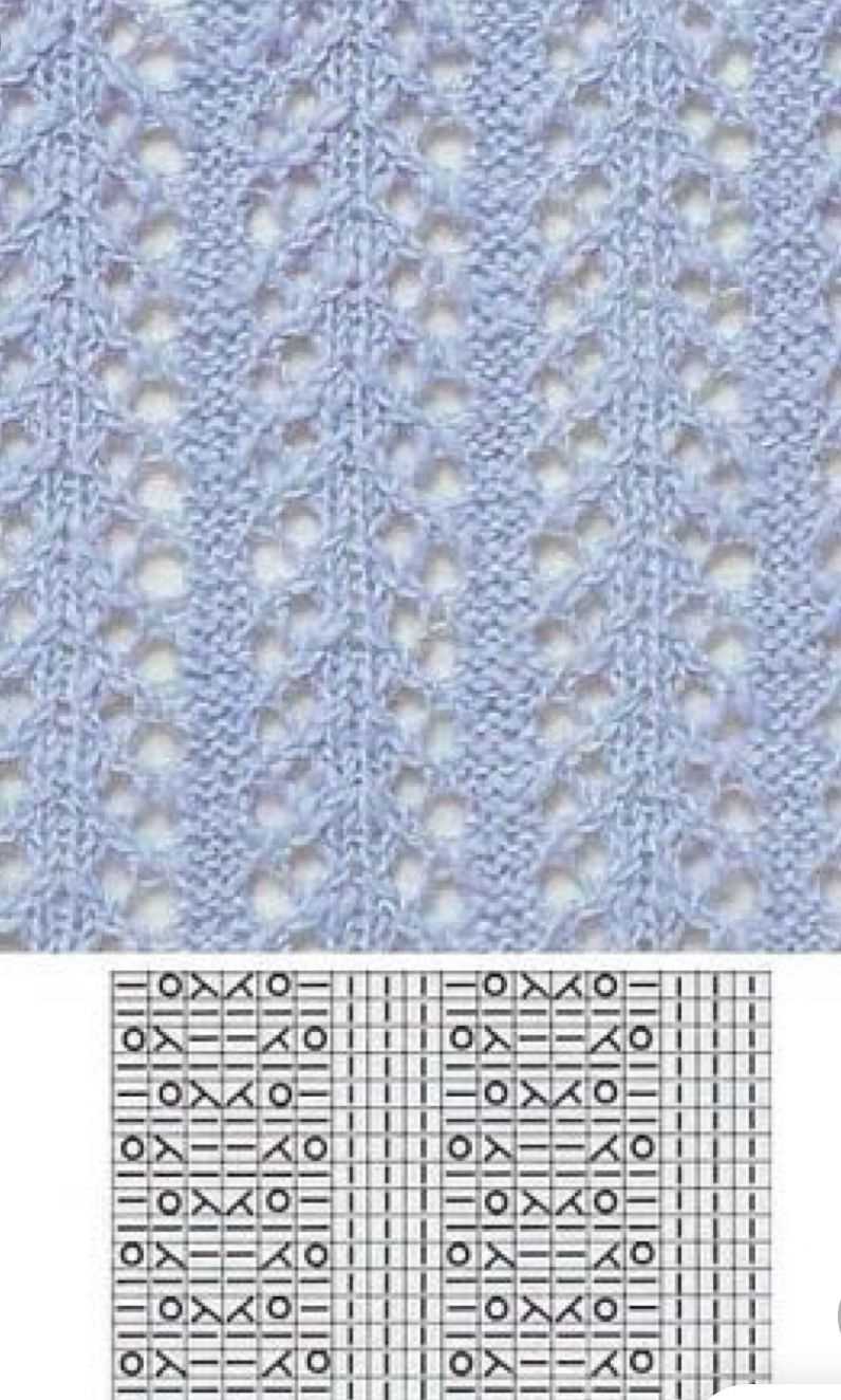 Two row lace pattern knitting