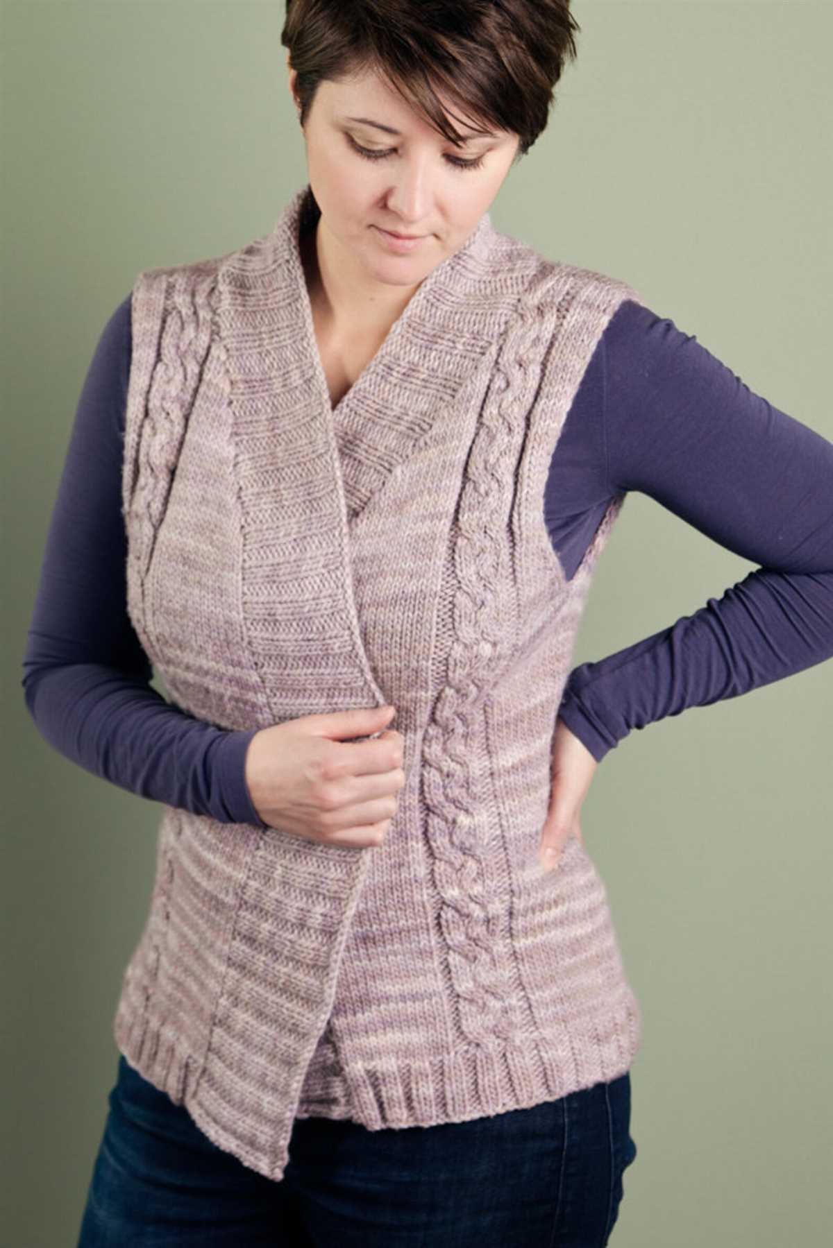 Cable vest knitting pattern free