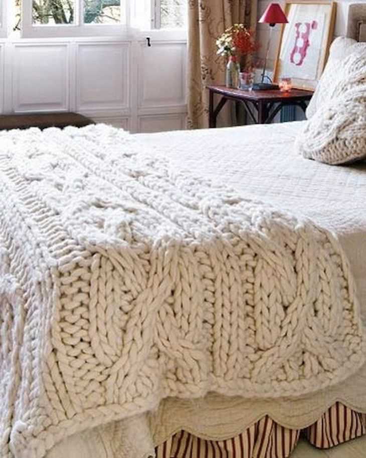 Free knitting pattern for bed throw