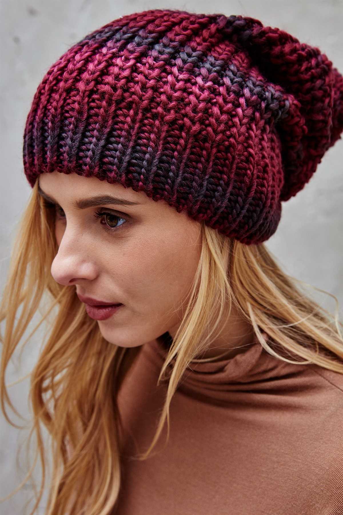 Ombre knit hat pattern