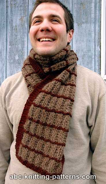 Free easy knitting patterns mens scarf