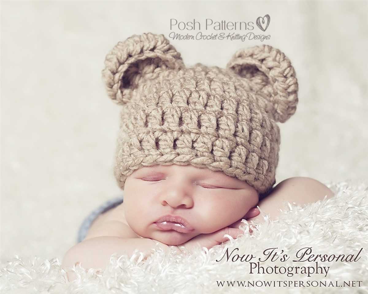 Newborn bear hat knitting pattern