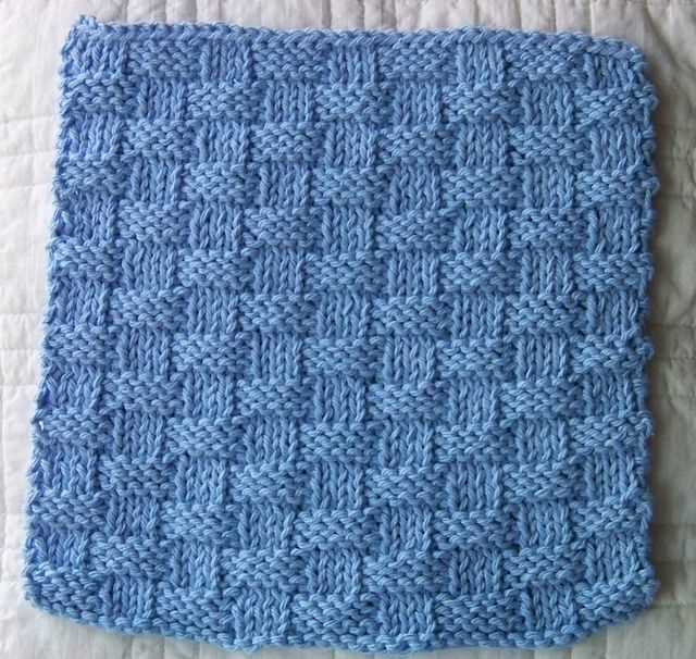 Basket weave dishcloth pattern knitting