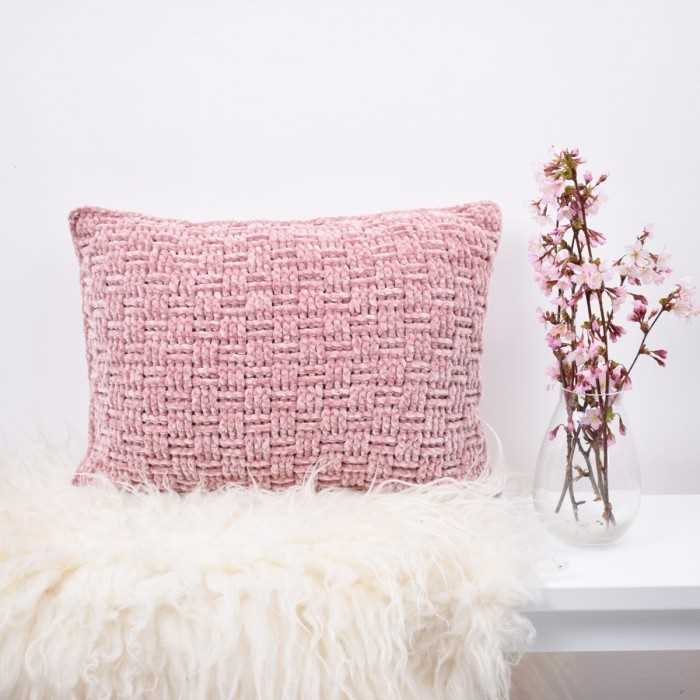Basket weave knit pillow pattern