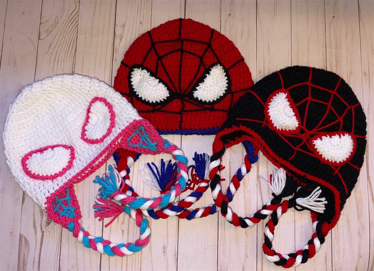 Knitted spiderman hat pattern