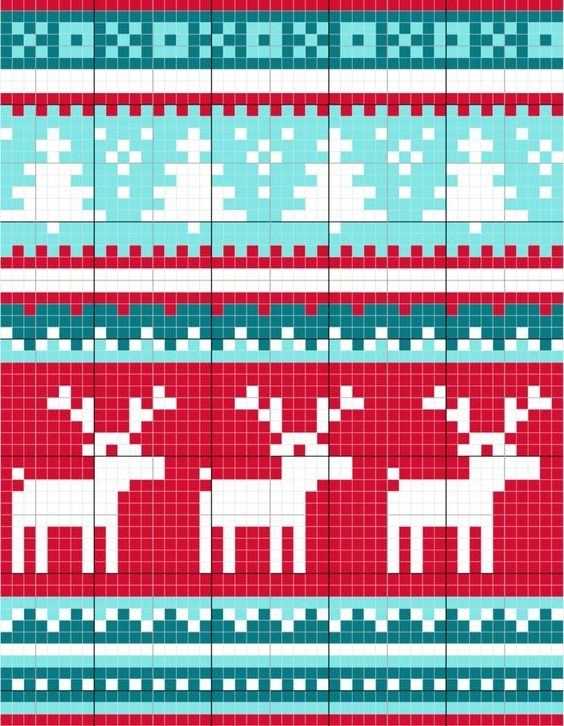 Knitting machine christmas stocking pattern