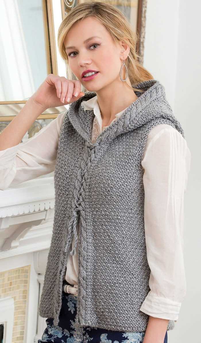 Hooded vest knitting pattern