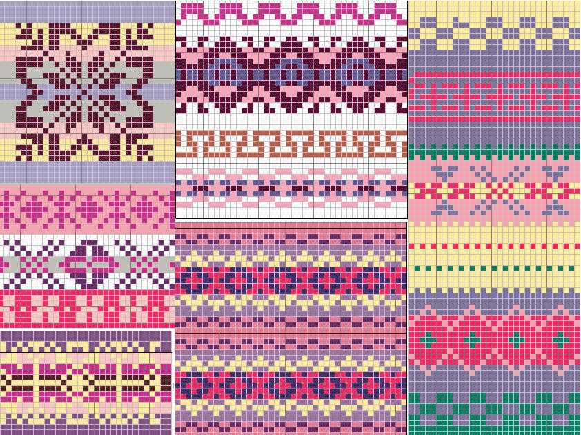 Knit fair isle heart pattern