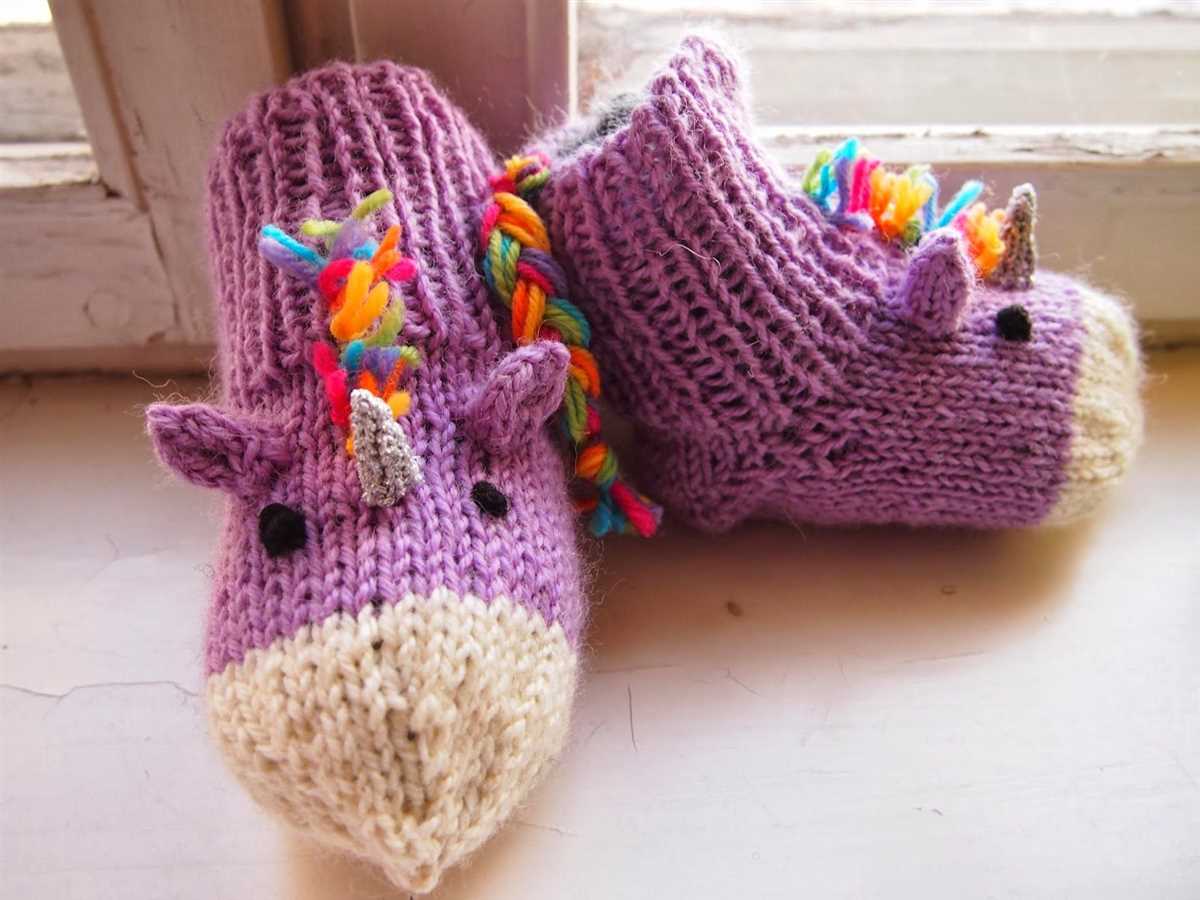 Unicorn mittens knitting pattern