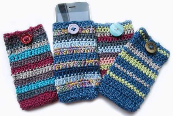 Knitted cell phone cover pattern