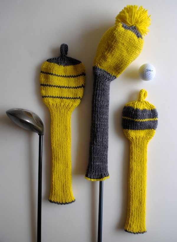 Easy golf club cover knitting pattern