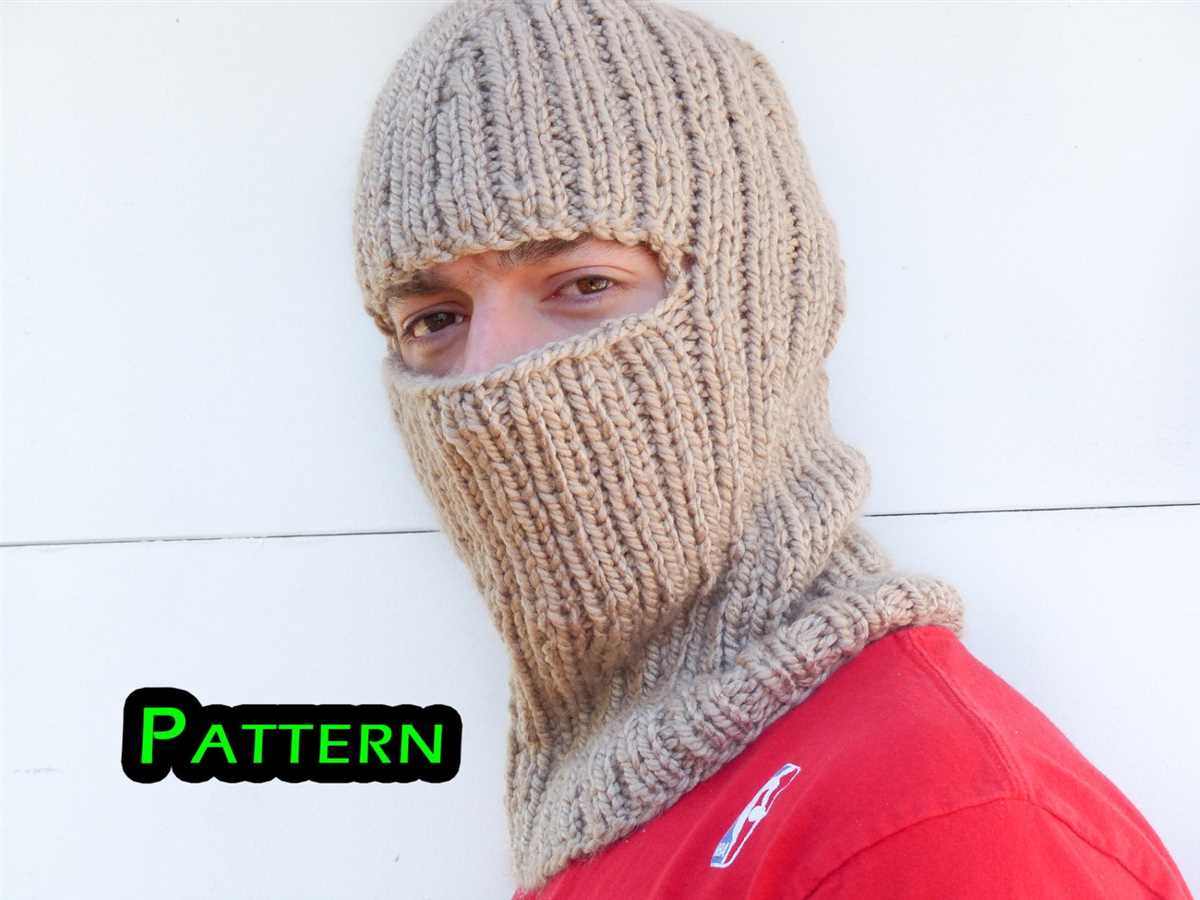 Flat knit balaclava pattern