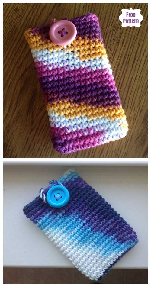 Knitted cell phone case pattern