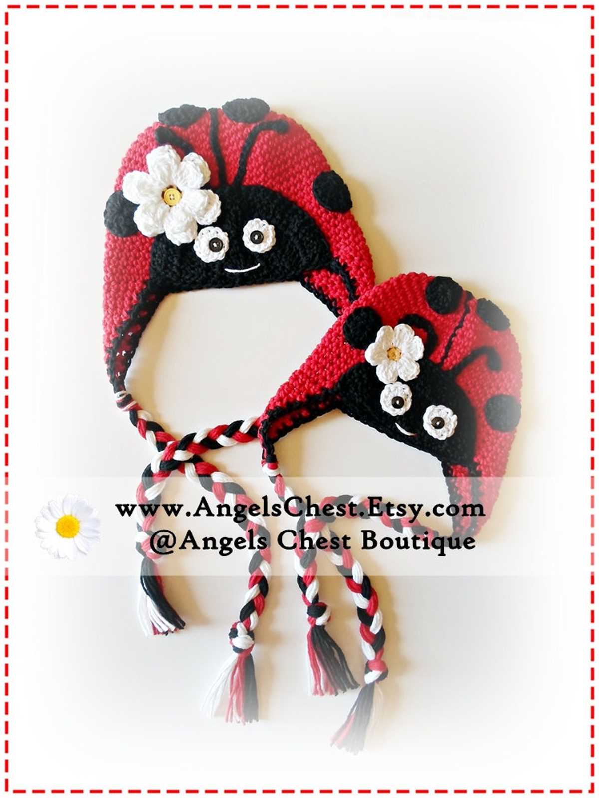 Ladybug hat knitting pattern