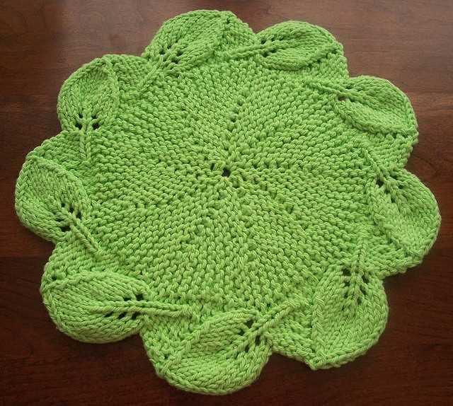 Round knitted dishcloth pattern