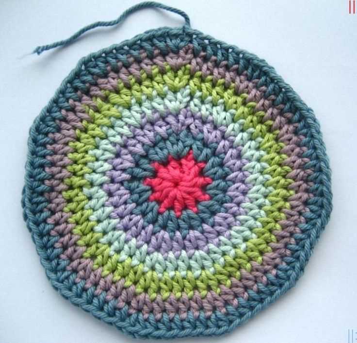 Knitted round potholder pattern