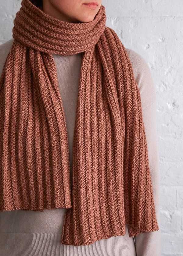 Knitting rib patterns scarf
