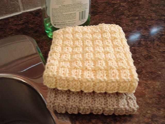 Waffle dishcloth knitting pattern