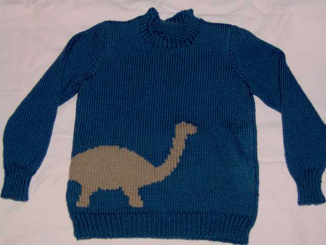 Dinosaur sweater knitting pattern
