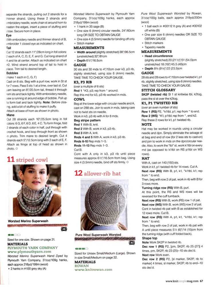 Knit hat pattern size 11 circular needles