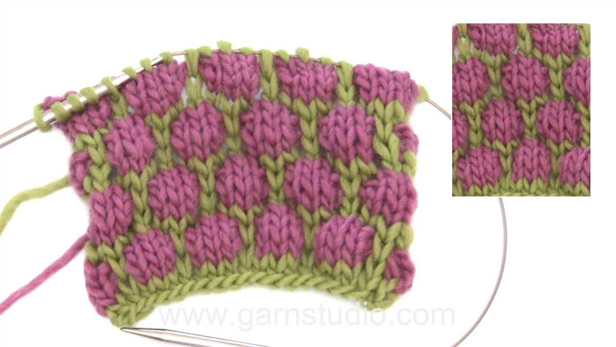 Herringbone knitting pattern in the round