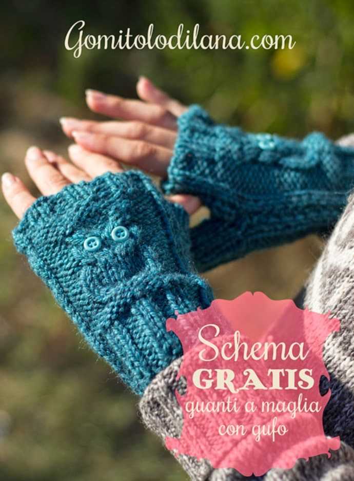 Owl fingerless gloves knitting pattern free