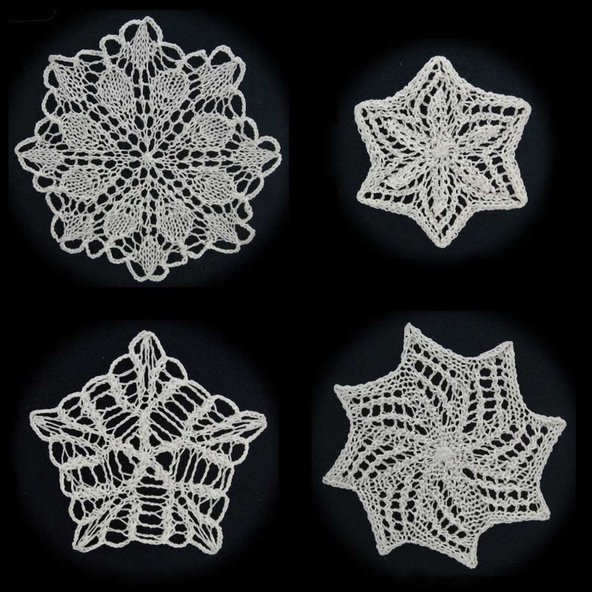 Knitting pattern for snowflakes