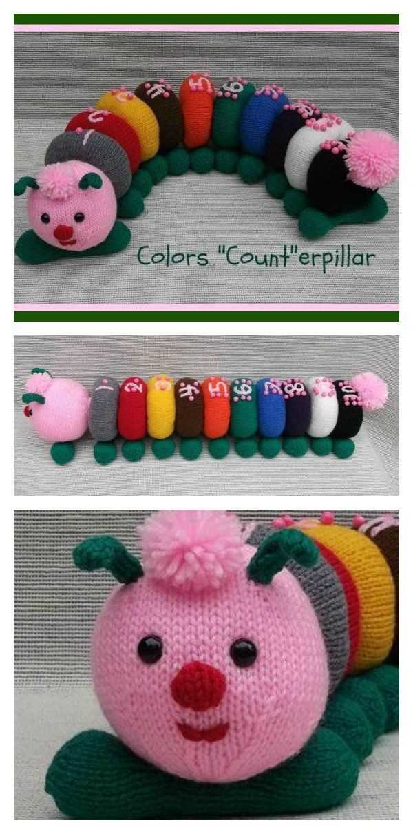 Knitted caterpillar pattern