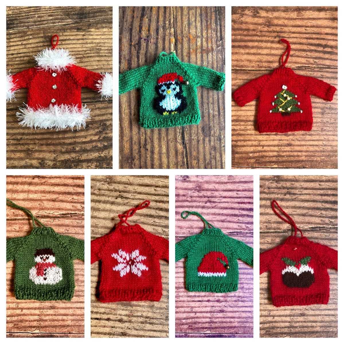 Mini sweater ornament knitting pattern