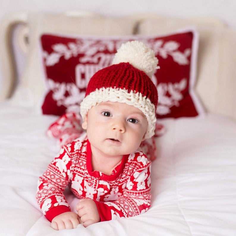 Santa hat knit pattern for infant