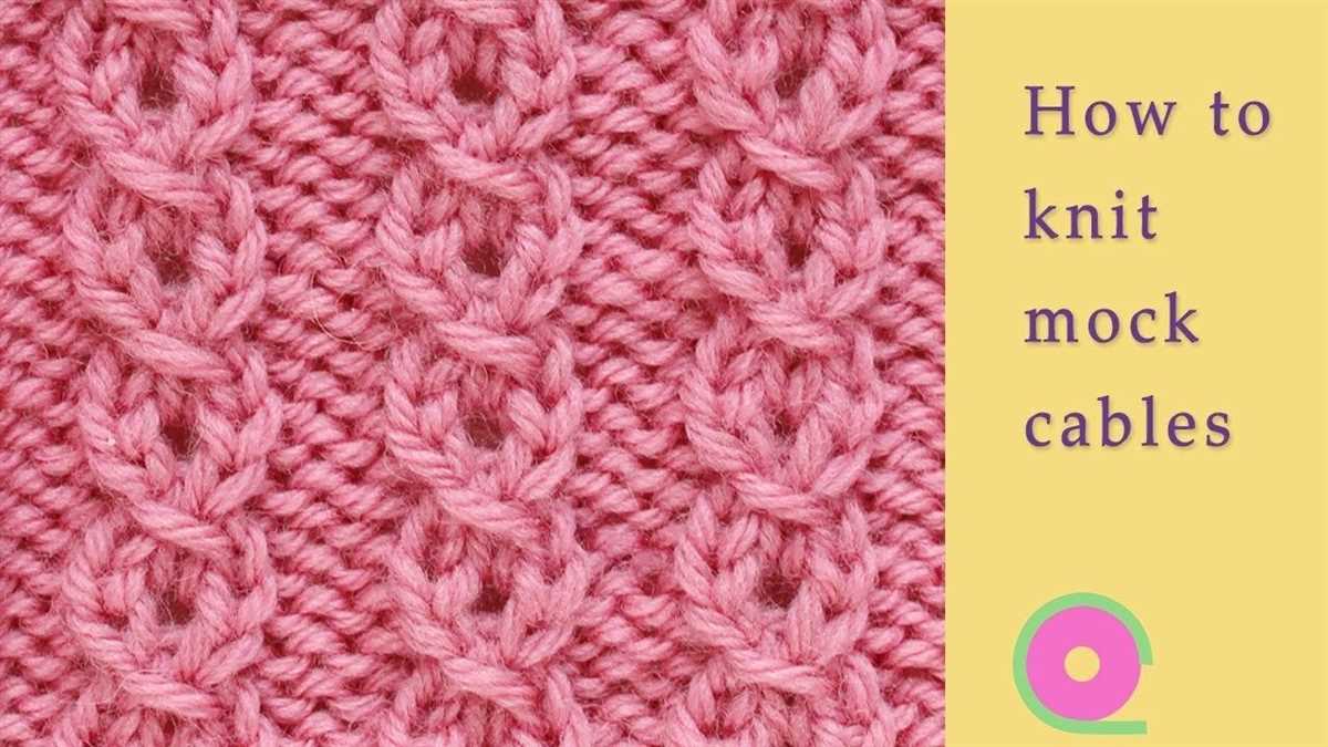 Mock cable knit pattern