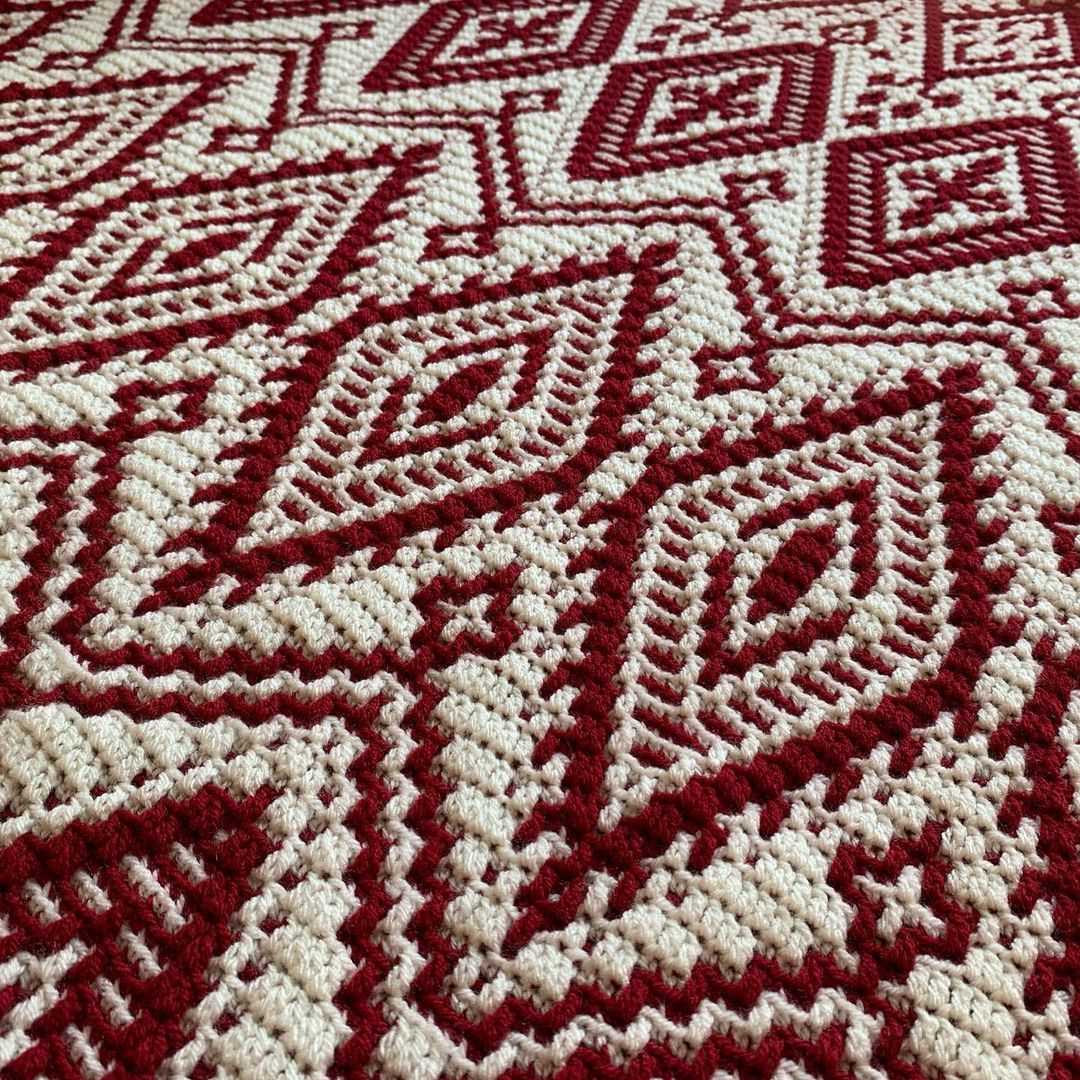 Geometric knit blanket patterns