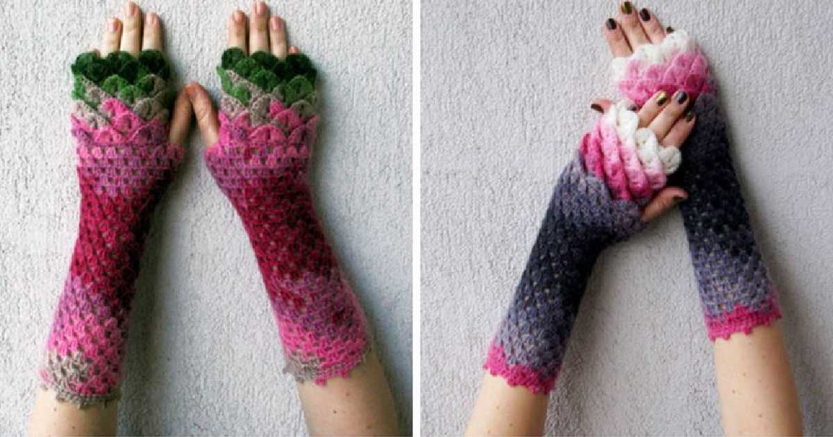 Knitted dragon gloves pattern