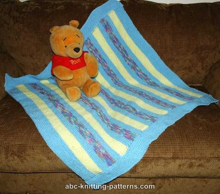 Diagonal knit baby blanket free pattern