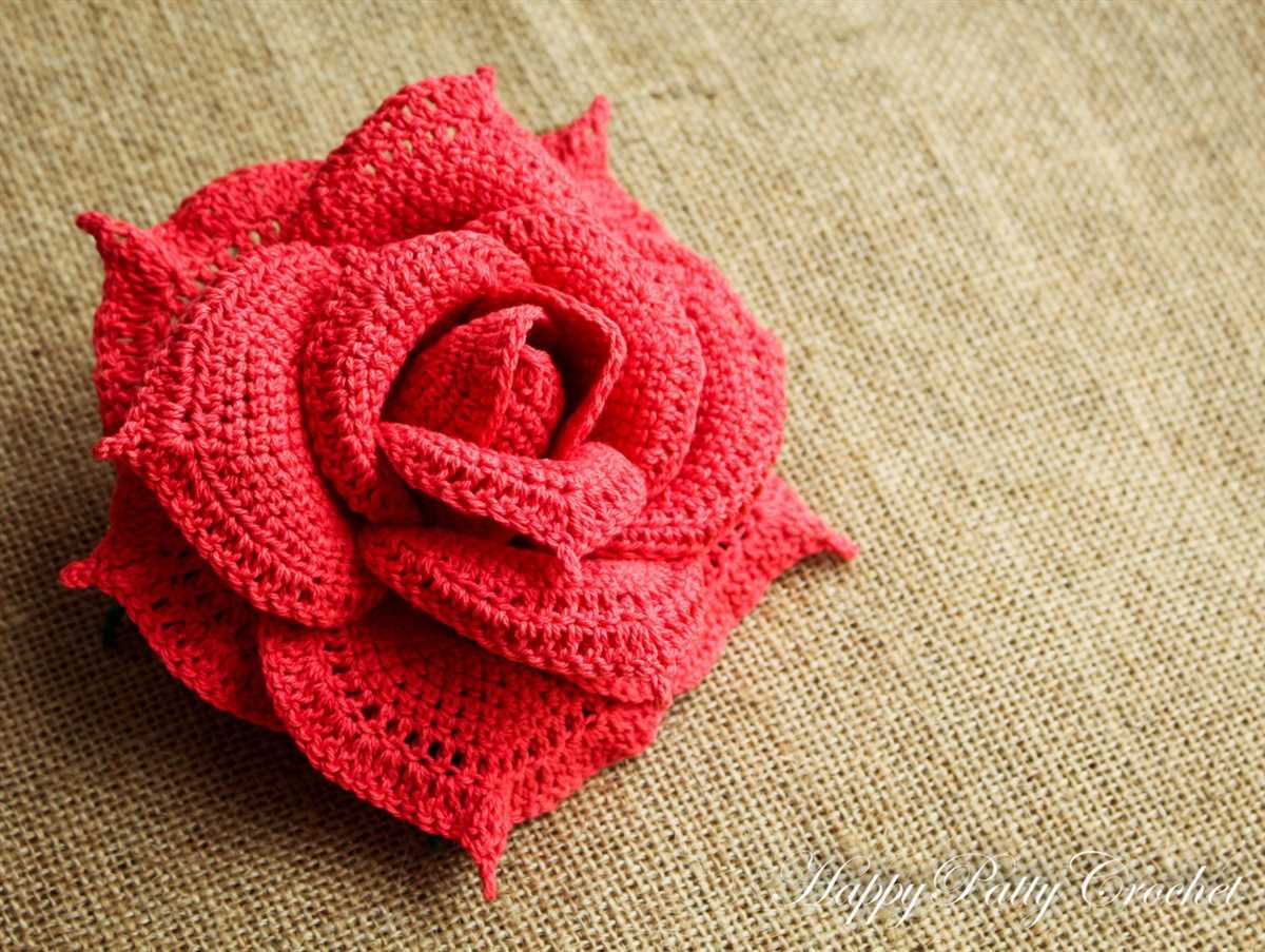 Knit rose flower pattern