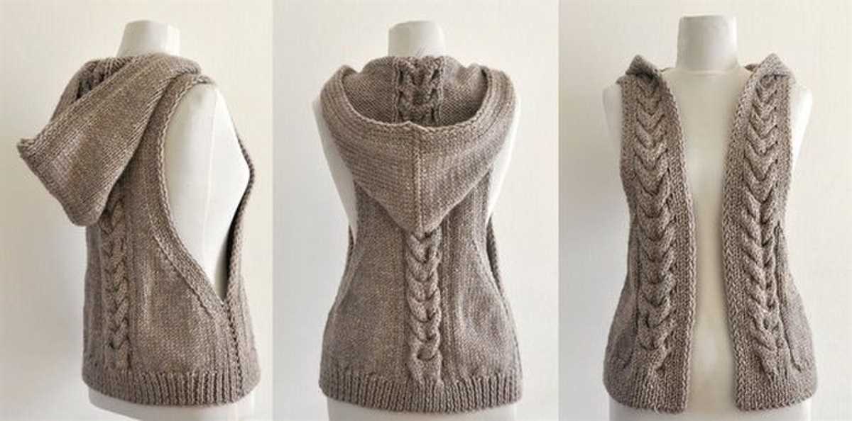 Hooded vest knitting pattern