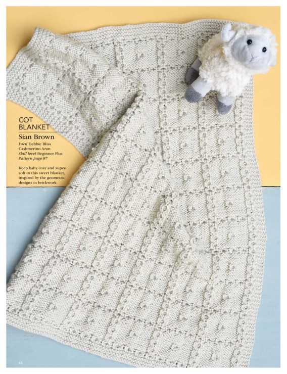 Knitting pattern for a cot blanket