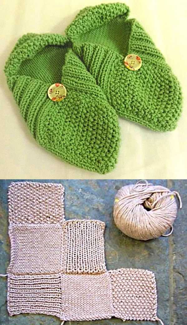 Free knitting pattern for easy slippers